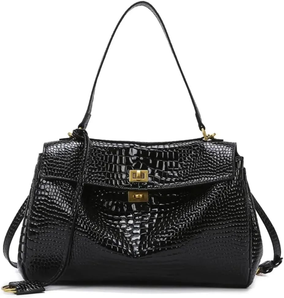 Black Tote Bag Shoulder Bag Large Casual HandBag Work College Purses for Women