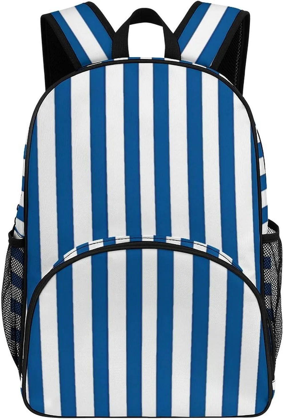 Blue Striped Backpack Print Laptop Bag Shoulder Bags Travel Casual Daypacks For Women Men