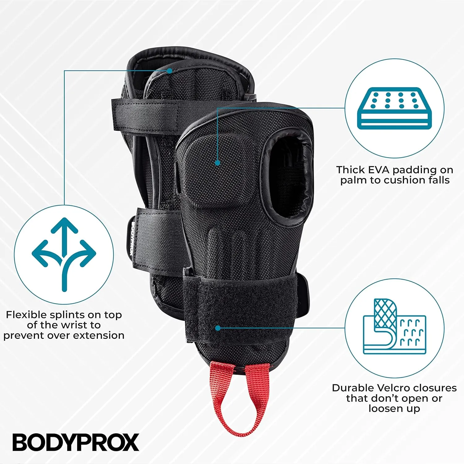 BODYPROX Impact Wrist Guards (1 Pair) for Snowboarding, Skating and Rollerblade, Sports Protection Wrist Guard