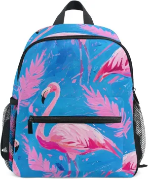 Bolaz Upgraded Backpack for School Teenagers Girls Boys-Flamingo Palm Leaves Pattern,Travel Bag with Chest Buckle and Whistle