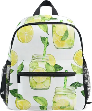 Bolaz Upgraded Backpack for School Teenagers Girls Boys-Lemon Drink Pattern,Travel Bag with Chest Buckle and Whistle