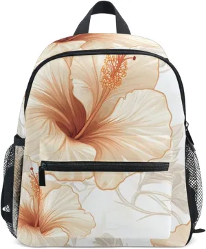 Bolaz Upgraded Backpack for School Teenagers Girls Boys-Light Hibiscus Flower Pattern,Travel Bag with Chest Buckle and Whistle