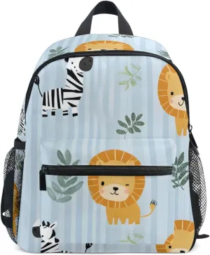 Bolaz Upgraded Backpack for School Teenagers Girls Boys-Lion and Zebra Pattern,Travel Bag with Chest Buckle and Whistle