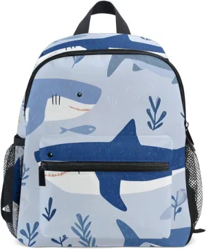 Bolaz Upgraded Backpack for School Teenagers Girls Boys-Shark Grass Pattern,Travel Bag with Chest Buckle and Whistle