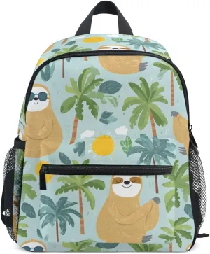 Bolaz Upgraded Backpack for School Teenagers Girls Boys-Sloth Palm Tree Pattern,Travel Bag with Chest Buckle and Whistle