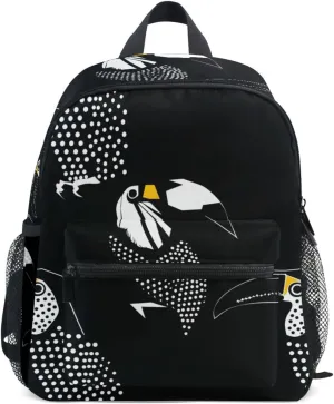 Bolaz Upgraded Backpack for School Teenagers Girls Boys-Toucan Polka Dots Pattern,Travel Bag with Chest Buckle and Whistle