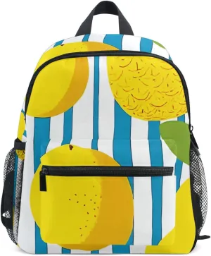 Bolaz Upgraded Backpack for School Teenagers Girls Boys-Yellow Lemon Pineapple Pear Pattern,Travel Bag with Chest Buckle and Whistle