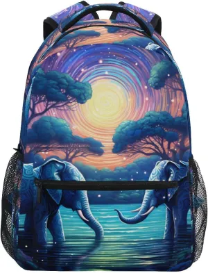 Bookbags Laptop Backpack for High School Adult Elephant Myth Travel College Teens Student Casual Shoulder Daypack