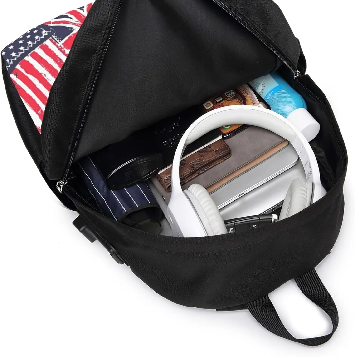 British England UK English American Flag Laptop Backpacks Travel Backpack Casual Business Daypack Sport Rucksack Computer Bag Fits up to 17 Inch Notebook with USB Port