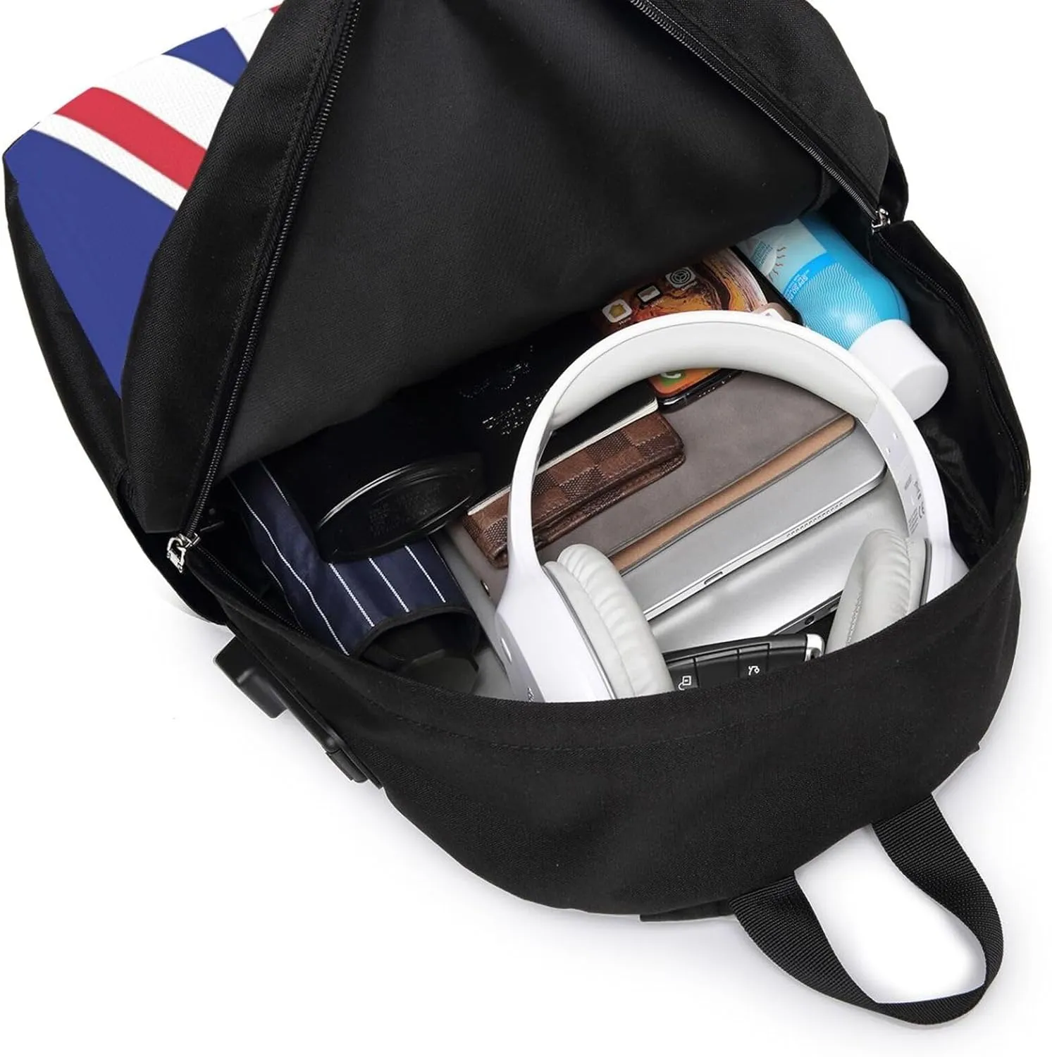 British England UK European Union Jack Flag Laptop Backpacks Travel Backpack Casual Business Daypack Sport Rucksack Computer Bag Fits up to 17 Inch Notebook with USB Port
