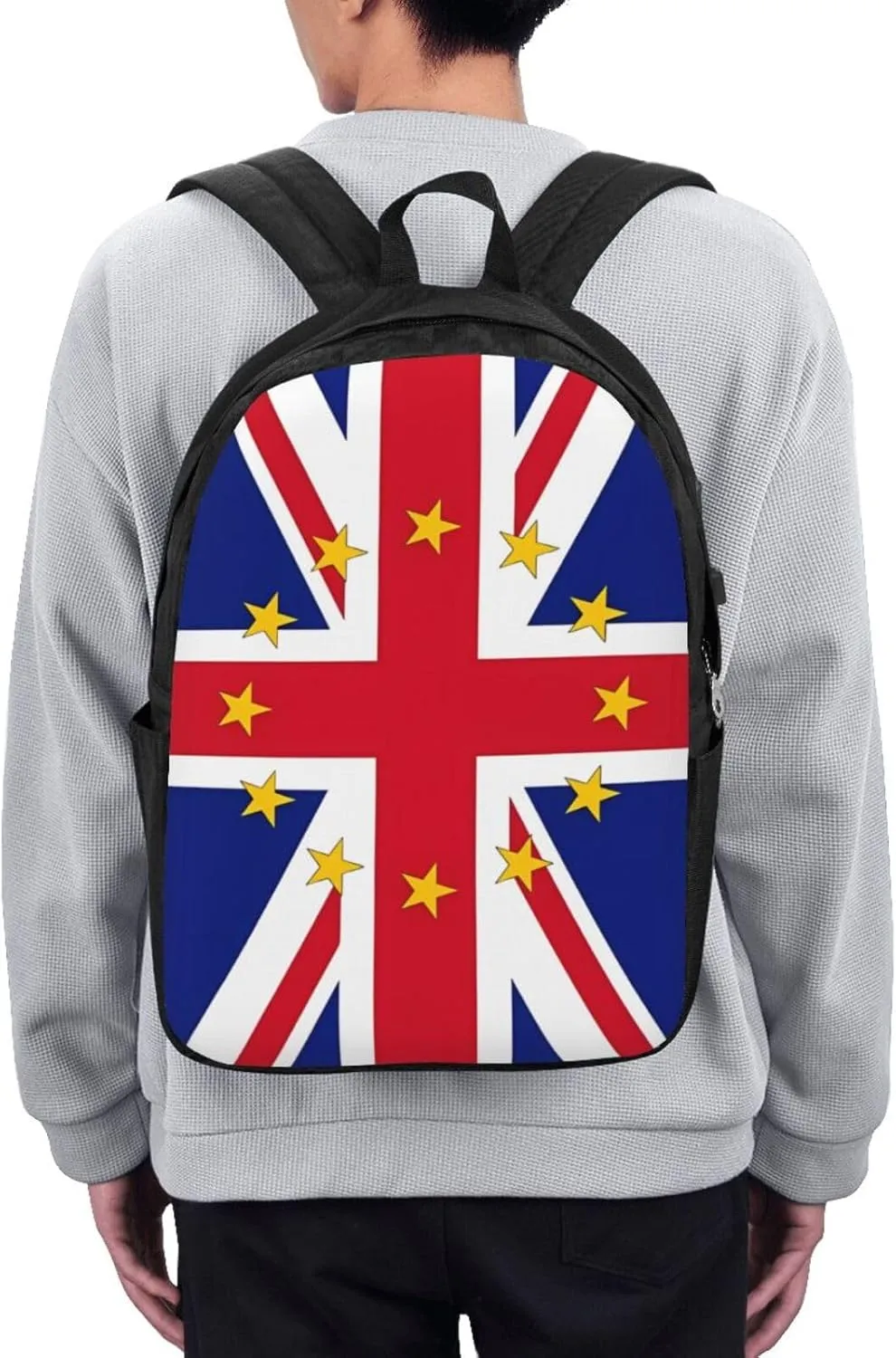British England UK European Union Jack Flag Laptop Backpacks Travel Backpack Casual Business Daypack Sport Rucksack Computer Bag Fits up to 17 Inch Notebook with USB Port