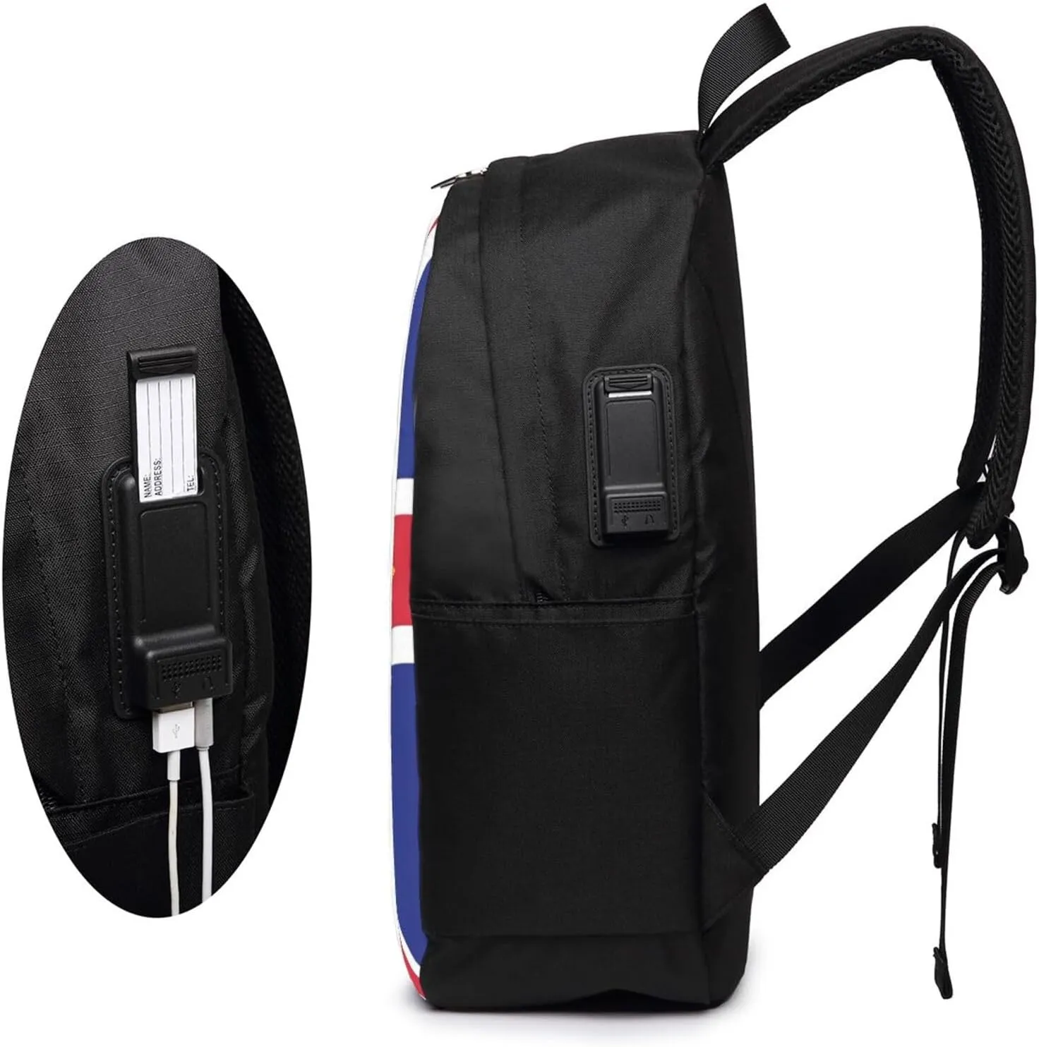 British England UK European Union Jack Flag Laptop Backpacks Travel Backpack Casual Business Daypack Sport Rucksack Computer Bag Fits up to 17 Inch Notebook with USB Port