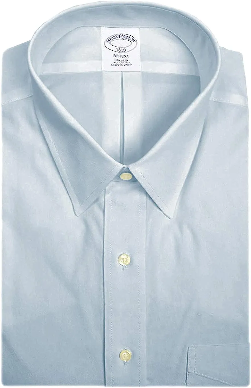 Brooks Brothers Mens Regent Fit Non Iron 100% Cotton Pocket Dress Shirt Chambray Light Blue (16 Neck 34/35 Sleeves)