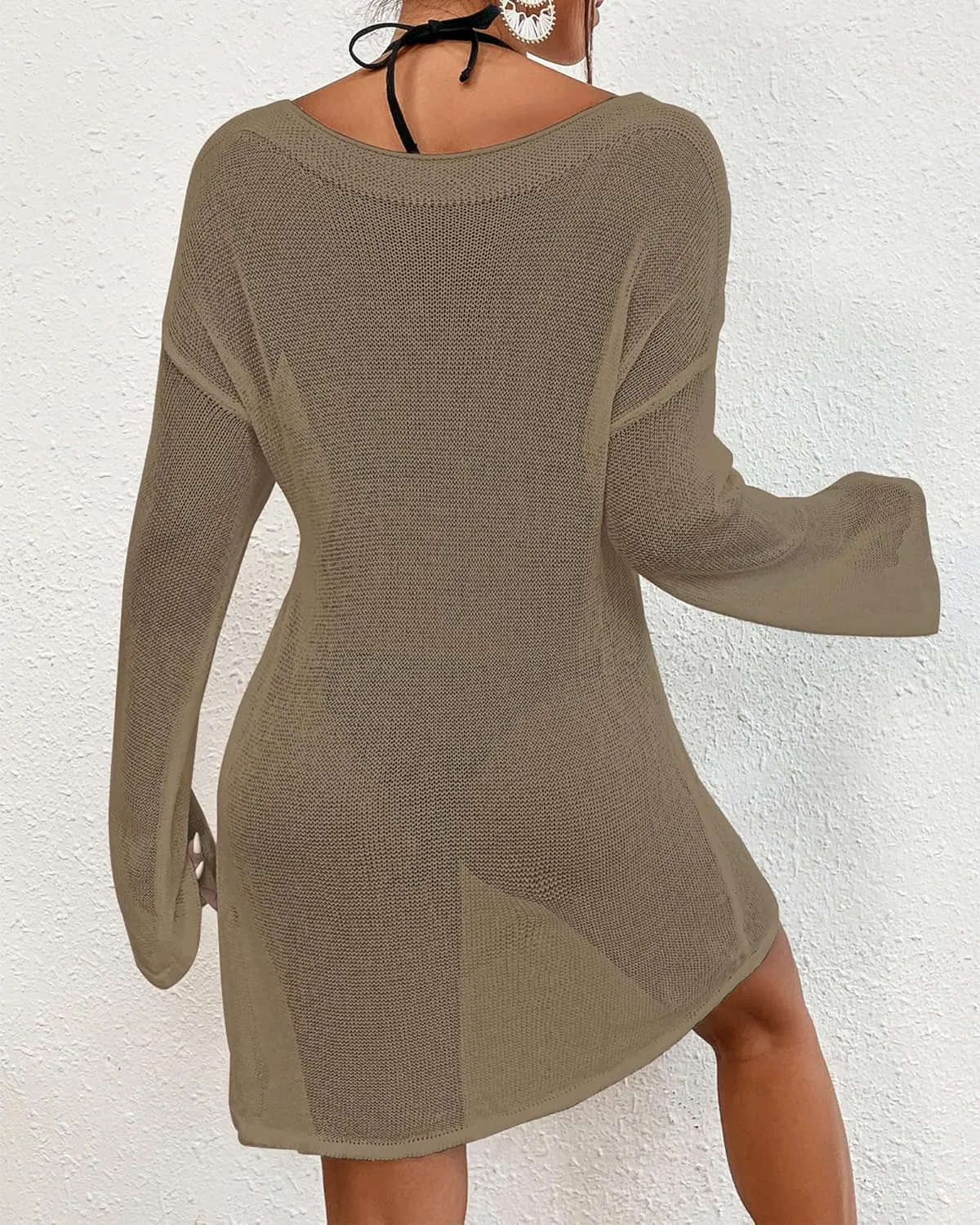 Bsubseach Crochet Swimsuit Coverup for Women Sheer Bathing Suit Cover Ups Kintted Swimwear Bikini Beach Vacation Outfits