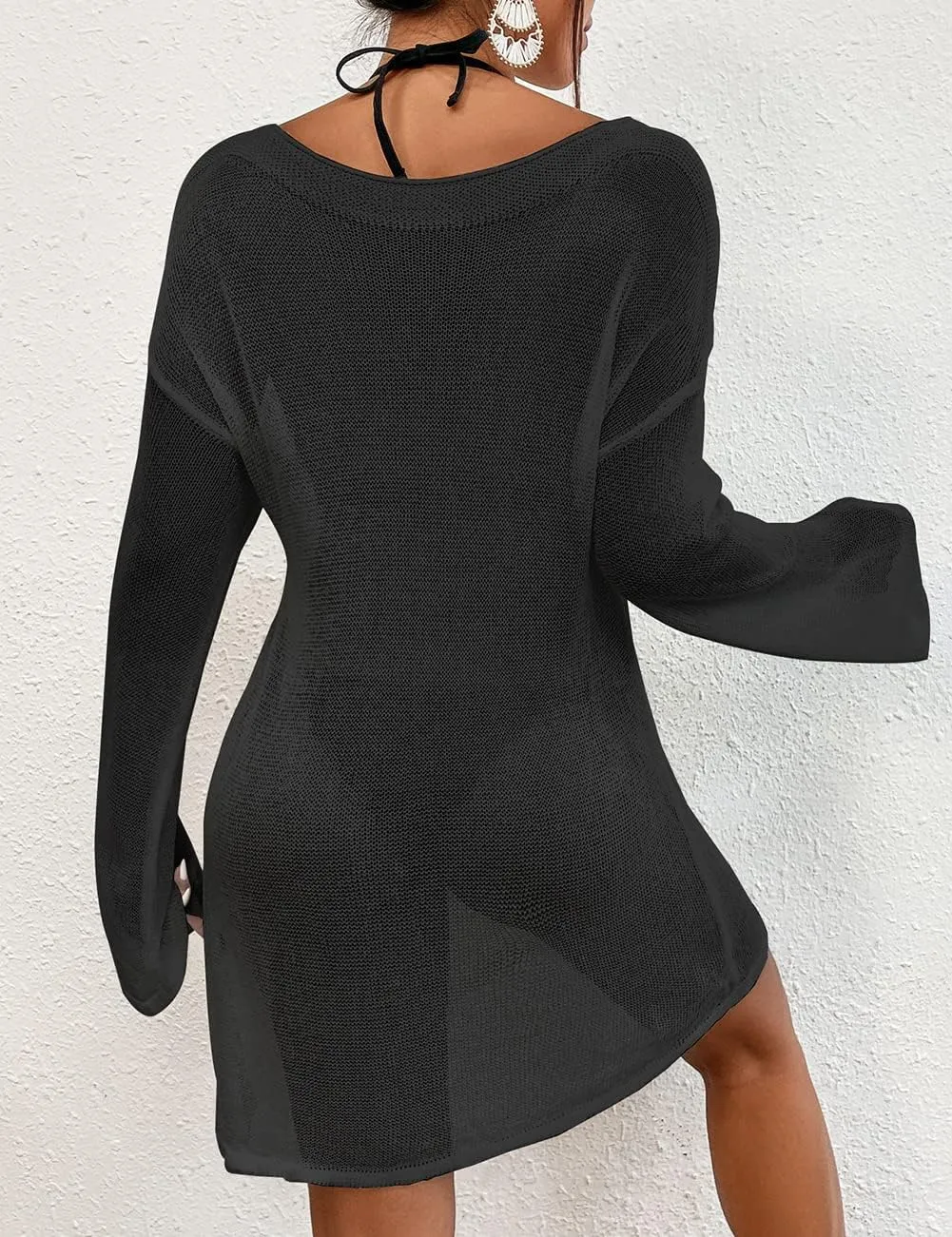 Bsubseach Crochet Swimsuit Coverup for Women Sheer Bathing Suit Cover Ups Kintted Swimwear Bikini Beach Vacation Outfits