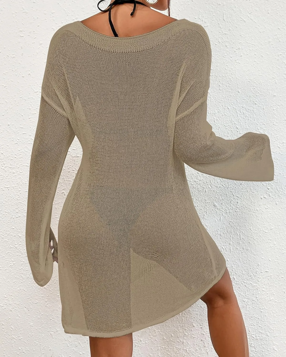 Bsubseach Crochet Swimsuit Coverup for Women Sheer Bathing Suit Cover Ups Kintted Swimwear Bikini Beach Vacation Outfits