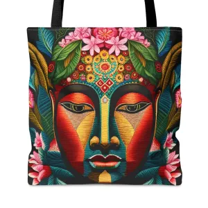 Buddha Face Flower Tote