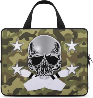 Camo Skull Bowling Ball Laptop Bag Laptop Case Computer Messenger Bag with Adjustable Shoulder Strap
