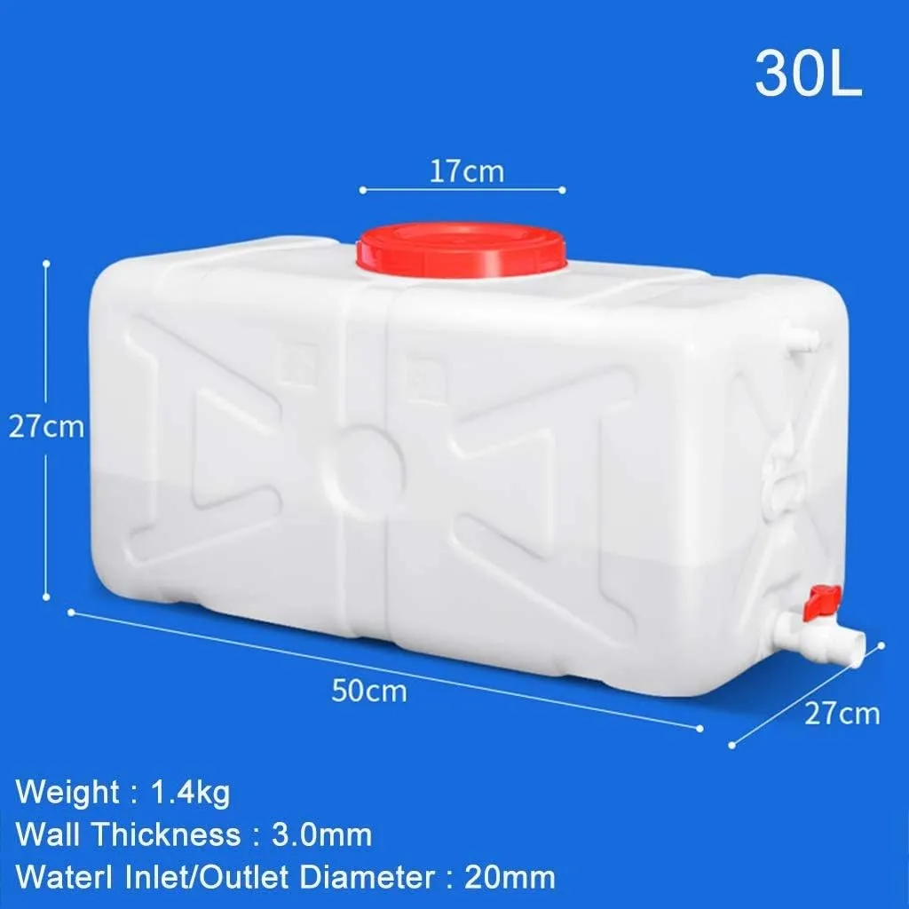 Camping Water Carrier Premium BPA Free Water Container With Spigot,White Food Grade Plastic Water Storage Containers, Large Capacity Water Storage Tank,Perfect For Outdoors Camping Hiking Em(Size:30L)
