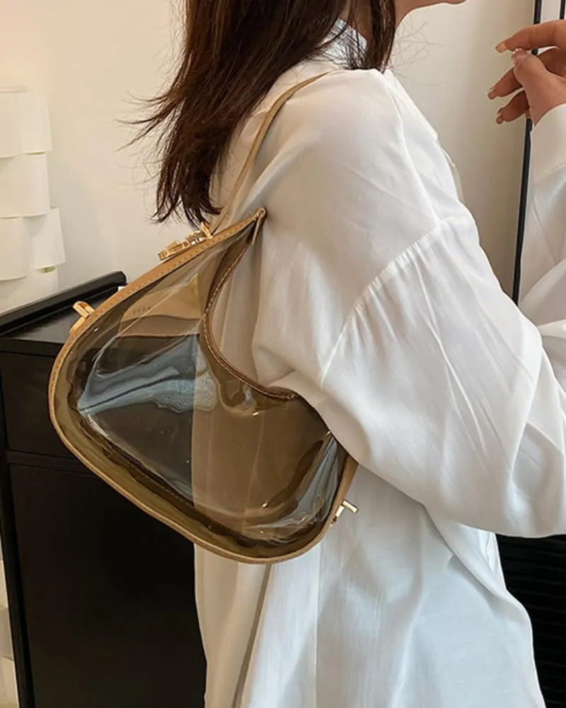 Candy Color Jelly Crossbody Bag for Women Transparent Satchel Cute Shoulder Jelly Handbag Sports Purses (khaki)