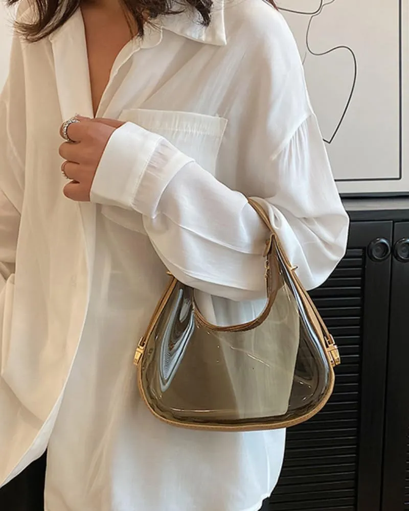 Candy Color Jelly Crossbody Bag for Women Transparent Satchel Cute Shoulder Jelly Handbag Sports Purses (khaki)