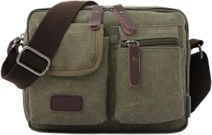 Canvas Crossbody Bag, Men's Casual Shoulder Bag Outdoor Small Messenger Bag