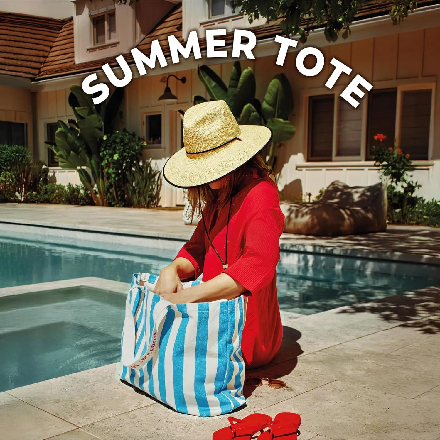 Canvas Tote Bag for Women - Beach Tote, Summer Bag for Travel, Pool, Weekender, Cruise, Market, Shopping