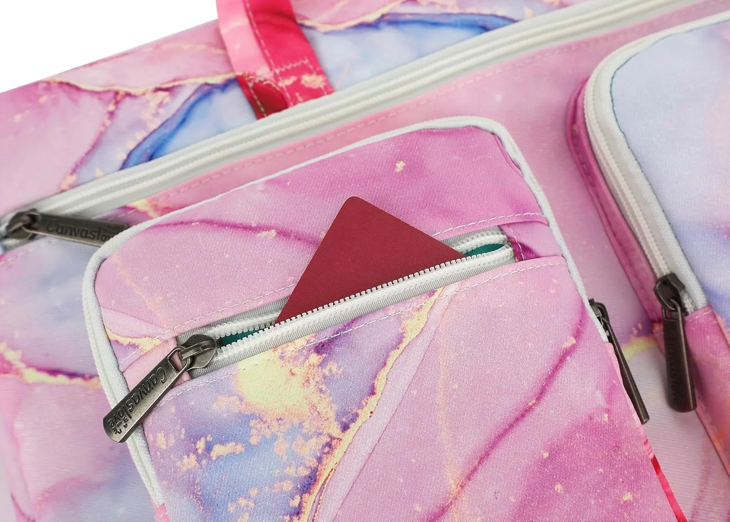 Canvaslove Muti-Pockets Laptop Case Bag,Rebound Bubble Cushioned Laptop Briefcase Shoulder Bag Fits 15.6 inch-16 inch Laptop(Pink Marble)