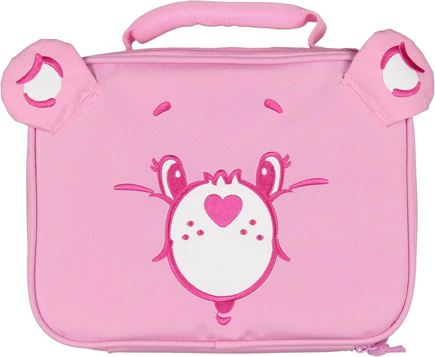 Care Bears Lunch Box Cheer Bear Embroidered Face Design with 3D Ears Insulated Lunch Bag Tote