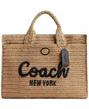 Cargo Embroidered Logo Straw Tote Bag