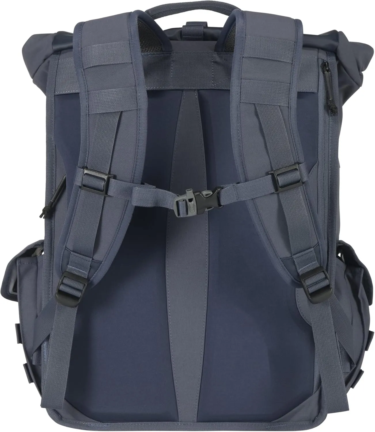 Carhartt 40L Nylon Roll Top Backpack, Heavy-Duty Water-Resistant Material W/ 17" Laptop Sleeve, Bluestone, One Size