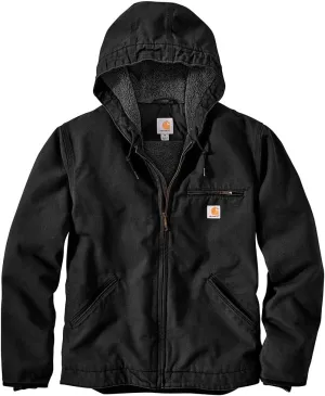 Carhartt Men's Relaxed Fit Washed Duck Sherpa-Lined Jacket