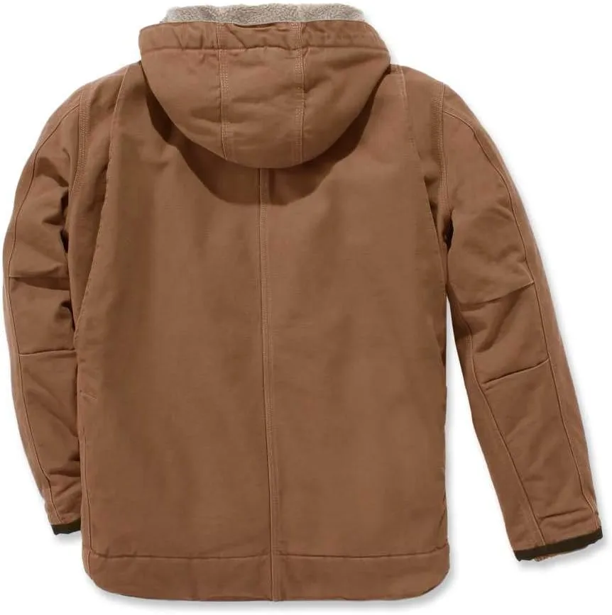 Carhartt Men's Relaxed Fit Washed Duck Sherpa-Lined Utility Jacket