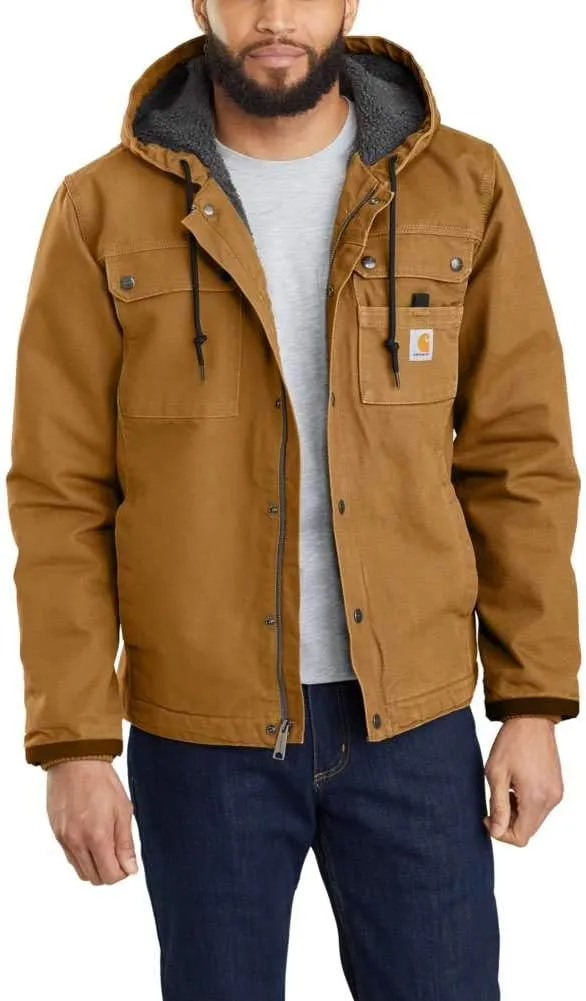 Carhartt Men's Relaxed Fit Washed Duck Sherpa-Lined Utility Jacket