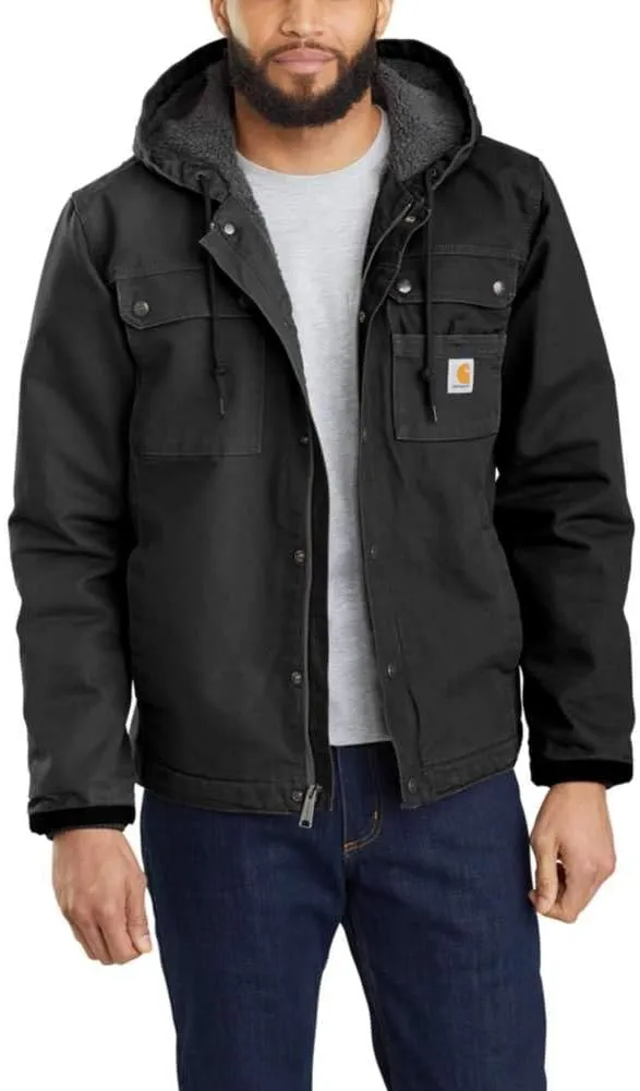 Carhartt Men's Relaxed Fit Washed Duck Sherpa-Lined Utility Jacket