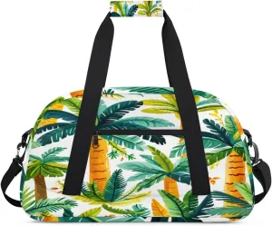 Cartoon Coconut Tree Gym Duffel Bag for Men Women Coconut Tree Sports Tote Bag with Adjustable Shoulder Strap for Dance Gymnastics Traveling Outdoor Camping Overnight Stay