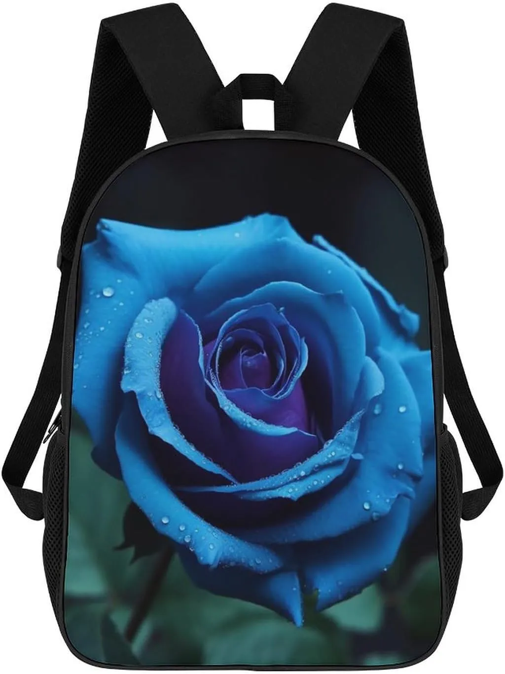 Casual Backpack for Men Women Waterproof Lightweight Daypack Travel Laptop Bag Romantic Blue Rose
