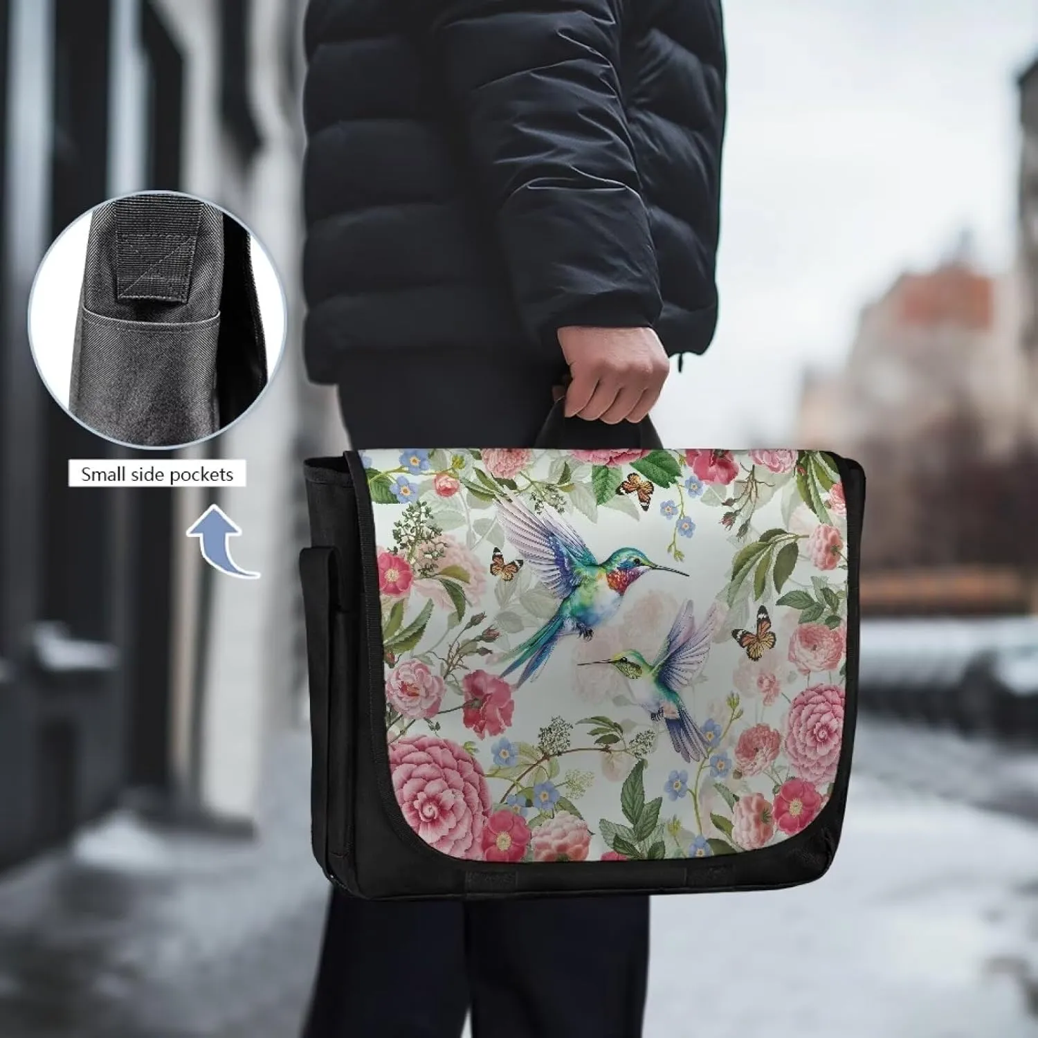 Casual Flap Crossbody Bag for Women Large Messenger Bag Vintage Men Shoulder Satchel Handbag for 15inch Laptop