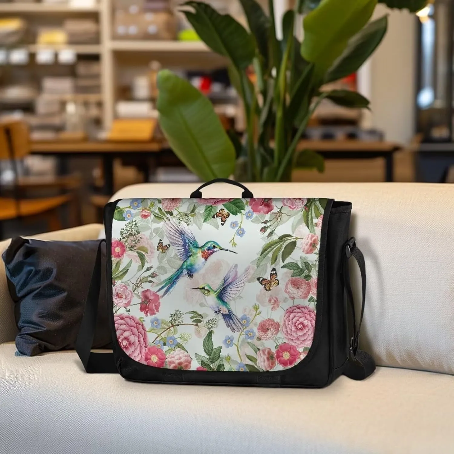 Casual Flap Crossbody Bag for Women Large Messenger Bag Vintage Men Shoulder Satchel Handbag for 15inch Laptop