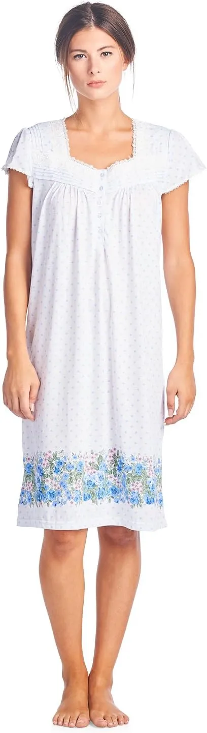 Casual Nights Women's Cap Sleeves Floral Lace Nightgown