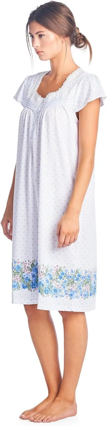 Casual Nights Women's Cap Sleeves Floral Lace Nightgown