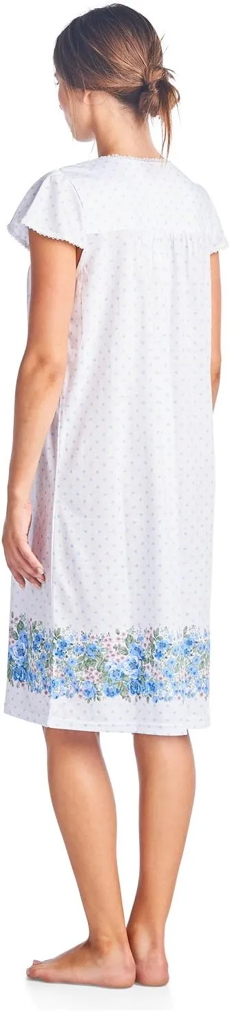 Casual Nights Women's Cap Sleeves Floral Lace Nightgown