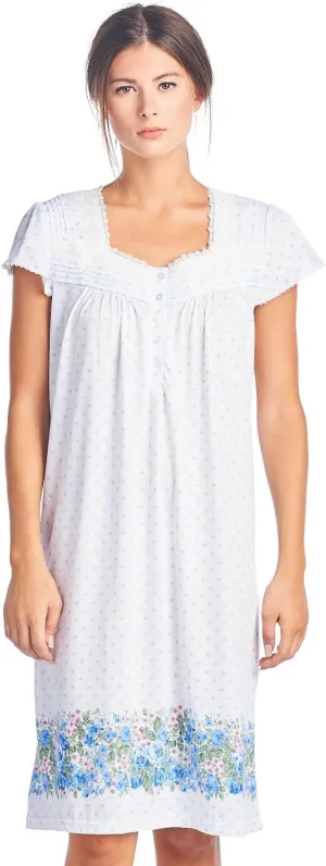 Casual Nights Women's Cap Sleeves Floral Lace Nightgown