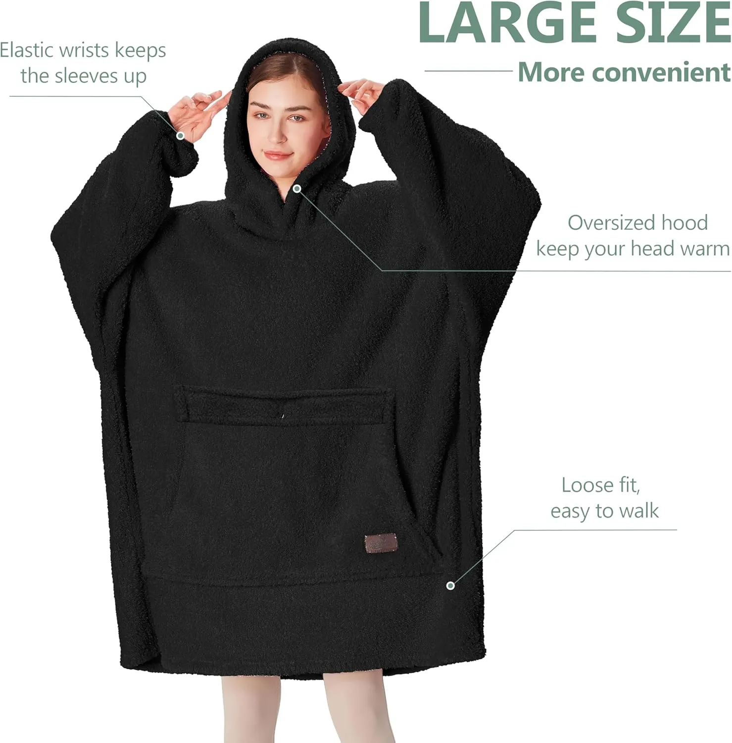 Catalonia Oversized Blanket Hoodie Sweatshirt, Wearable Lounging Fleece Pullover, Gift for Adults Women Men Kids Wife
