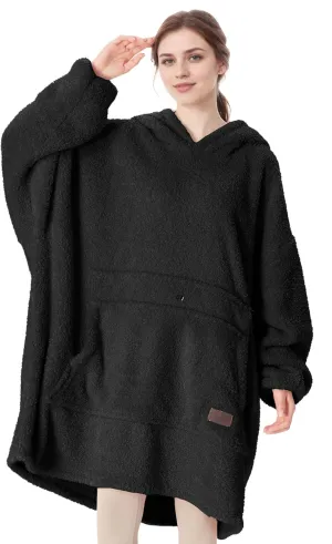 Catalonia Oversized Blanket Hoodie Sweatshirt, Wearable Lounging Fleece Pullover, Gift for Adults Women Men Kids Wife