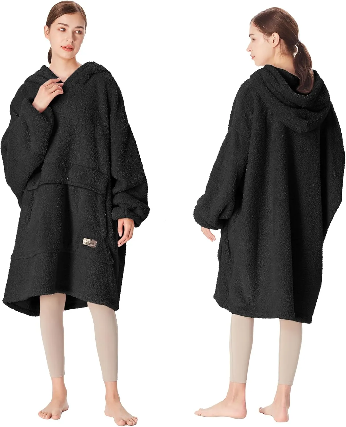 Catalonia Oversized Blanket Hoodie Sweatshirt, Wearable Lounging Fleece Pullover, Gift for Adults Women Men Kids Wife