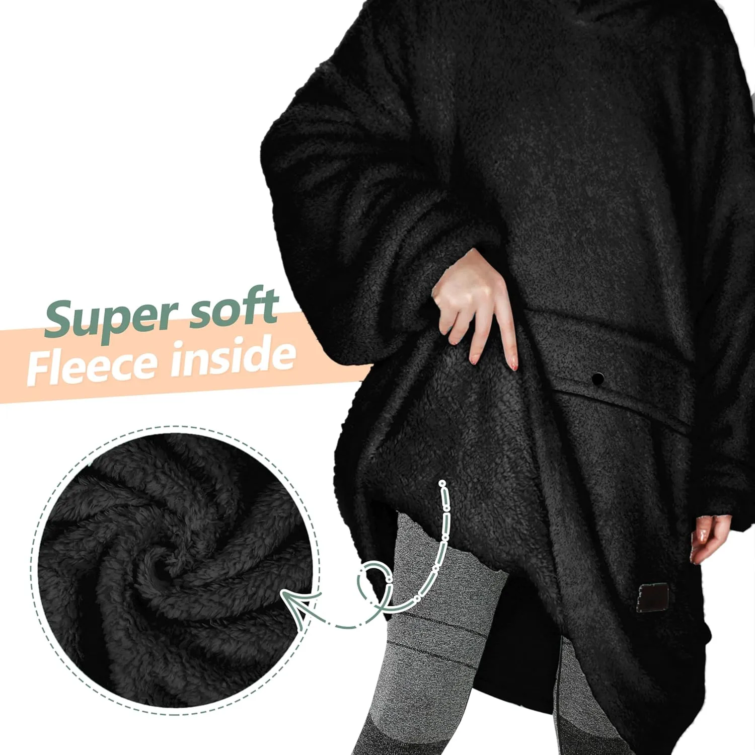 Catalonia Oversized Blanket Hoodie Sweatshirt, Wearable Lounging Fleece Pullover, Gift for Adults Women Men Kids Wife