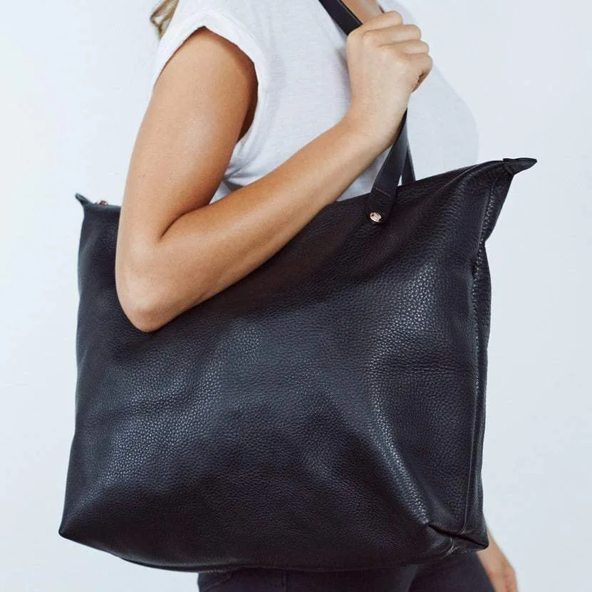 CHARLIE MIDDLETON  Black Nappa Bespoke Zippered Tote