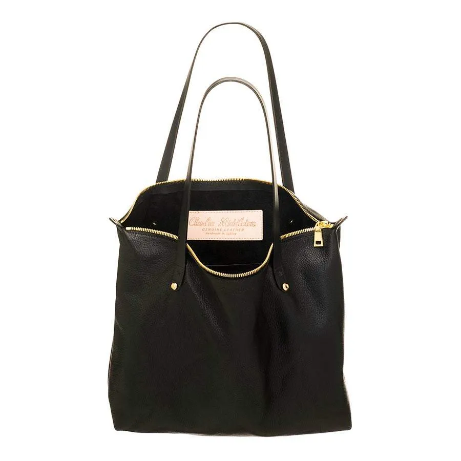 CHARLIE MIDDLETON  Black Nappa Bespoke Zippered Tote