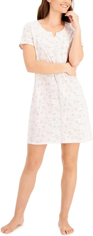 Charter Club Cotton Crochet-Trim Sleep Shirt